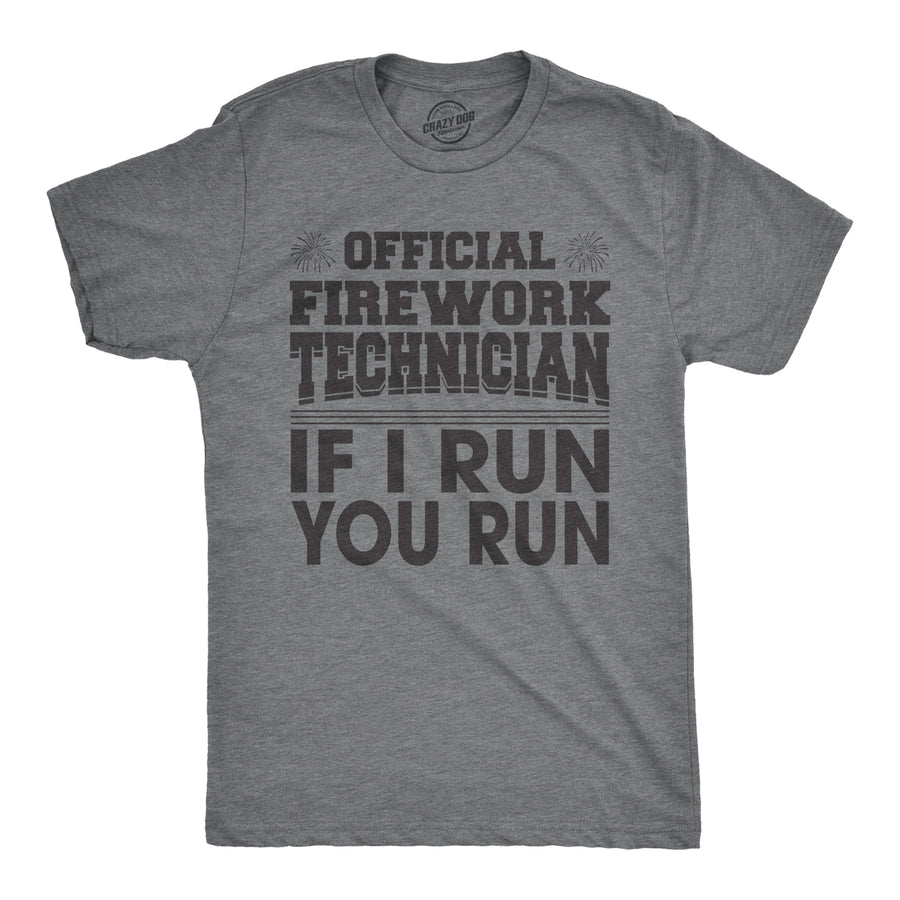 Funny Dark Heather Grey - Firework Technician Firework Technician Mens T Shirt Nerdy Fourth of July Tee