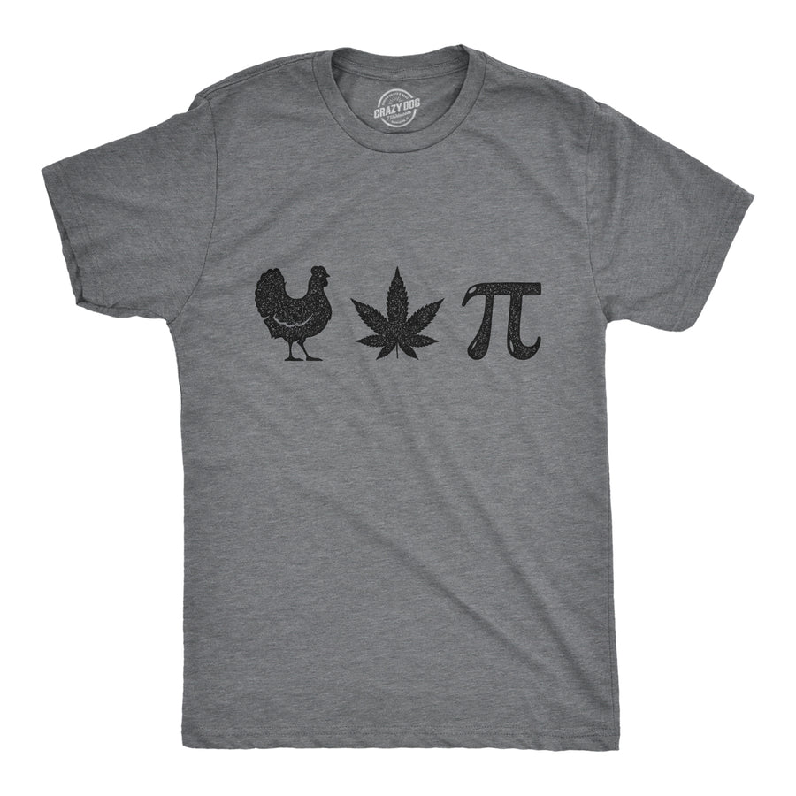 Funny Dark Heather Grey Chicken Pot Pi Mens T Shirt Nerdy 420 Nerdy Tee