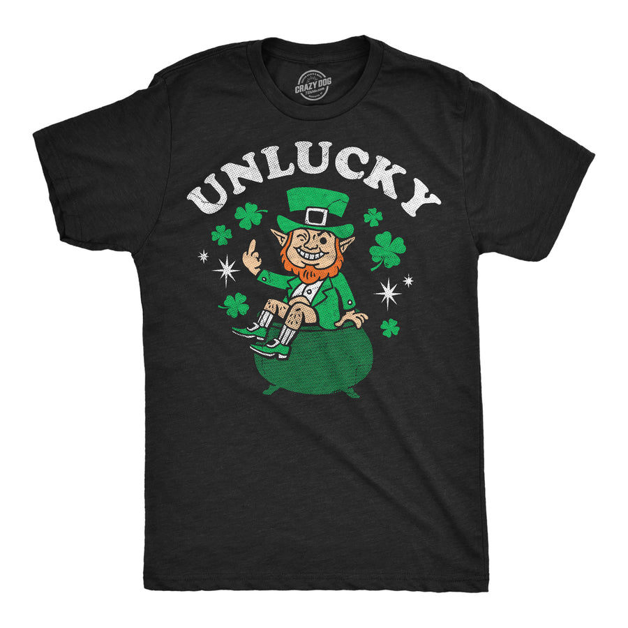 Funny Heather Black - Unlucky Leprechaun Unlucky Leprechaun Mens T Shirt Nerdy Saint Patrick's Day Tee