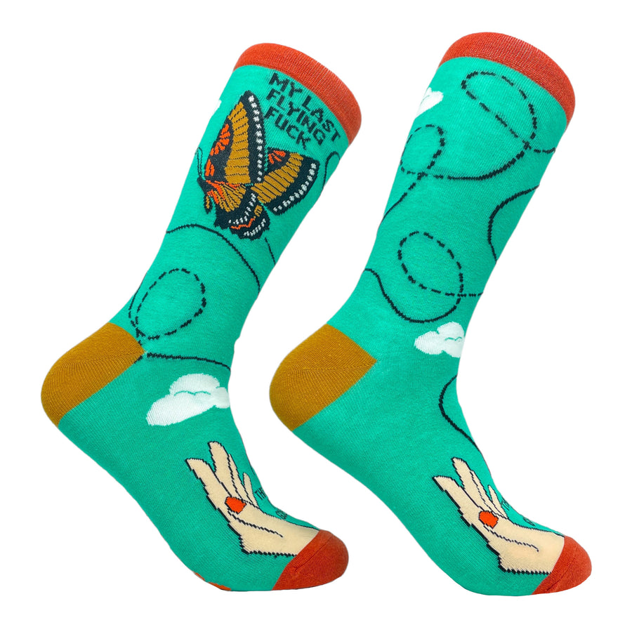 Funny Flying F Womens There Goes My Last Flying Fuck Sock Nerdy Sarcastic Tee