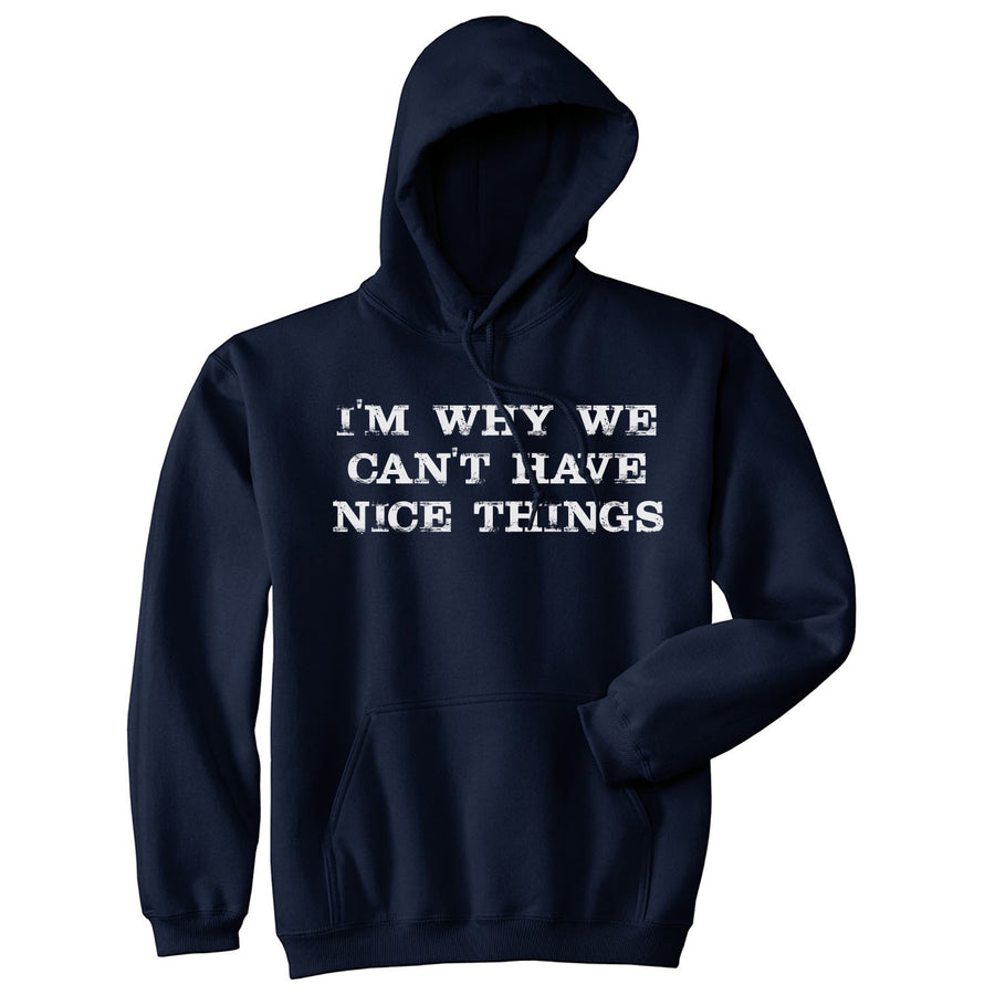 Funny Navy I'm Why We Cant Have Nice Things Hoodie Nerdy Sarcastic Tee