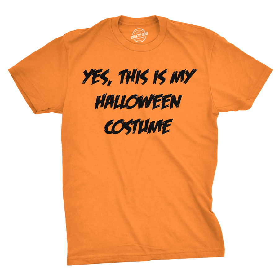 Funny Orange This Is My Halloween Costume Mens T Shirt Nerdy Halloween Sarcastic Tee